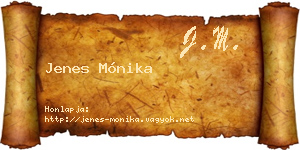 Jenes Mónika névjegykártya